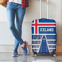 Iceland Hallgrimskirkja Church Luggage Cover Icelandic Flag Design - Wonder Print Shop