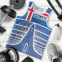 Iceland Hallgrimskirkja Church Men Tank Top Icelandic Flag Design - Wonder Print Shop