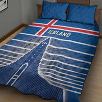 Iceland Hallgrimskirkja Church Quilt Bed Set Icelandic Flag Design - Wonder Print Shop