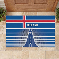 Iceland Hallgrimskirkja Church Rubber Doormat Icelandic Flag Design - Wonder Print Shop