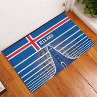 Iceland Hallgrimskirkja Church Rubber Doormat Icelandic Flag Design - Wonder Print Shop