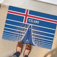Iceland Hallgrimskirkja Church Rubber Doormat Icelandic Flag Design - Wonder Print Shop