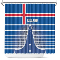 Iceland Hallgrimskirkja Church Shower Curtain Icelandic Flag Design - Wonder Print Shop