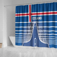 Iceland Hallgrimskirkja Church Shower Curtain Icelandic Flag Design - Wonder Print Shop