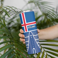 Iceland Hallgrimskirkja Church Skinny Tumbler Icelandic Flag Design - Wonder Print Shop