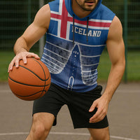 Iceland Hallgrimskirkja Church Sleeveless Hoodie Icelandic Flag Design - Wonder Print Shop