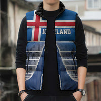 Iceland Hallgrimskirkja Church Sleeveless Puffer Jacket Icelandic Flag Design - Wonder Print Shop