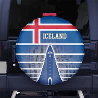 Iceland Hallgrimskirkja Church Spare Tire Cover Icelandic Flag Design - Wonder Print Shop