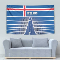 Iceland Hallgrimskirkja Church Tapestry Icelandic Flag Design - Wonder Print Shop
