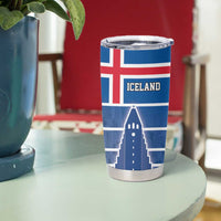 Iceland Hallgrimskirkja Church Tumbler Cup Icelandic Flag Design - Wonder Print Shop