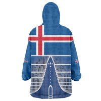 Iceland Hallgrimskirkja Church Wearable Blanket Hoodie Icelandic Flag Design - Wonder Print Shop