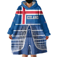 Iceland Hallgrimskirkja Church Wearable Blanket Hoodie Icelandic Flag Design - Wonder Print Shop