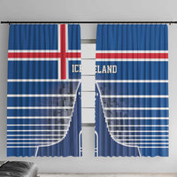 Iceland Hallgrimskirkja Church Window Curtain Icelandic Flag Design - Wonder Print Shop