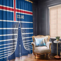 Iceland Hallgrimskirkja Church Window Curtain Icelandic Flag Design - Wonder Print Shop