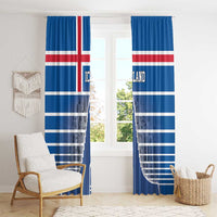 Iceland Hallgrimskirkja Church Window Curtain Icelandic Flag Design - Wonder Print Shop