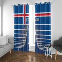 Iceland Hallgrimskirkja Church Window Curtain Icelandic Flag Design - Wonder Print Shop