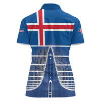 Iceland Hallgrimskirkja Church Women Polo Shirt Icelandic Flag Design - Wonder Print Shop