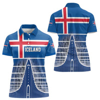 Iceland Hallgrimskirkja Church Women Polo Shirt Icelandic Flag Design - Wonder Print Shop