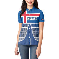 Iceland Hallgrimskirkja Church Women Polo Shirt Icelandic Flag Design - Wonder Print Shop