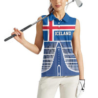 Iceland Hallgrimskirkja Church Women Sleeveless Polo Shirt Icelandic Flag Design - Wonder Print Shop