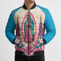 Our Lady of Guadalupe Bomber Puffer Jacket Virgin Mary of Mexico - Wonder Print Shop