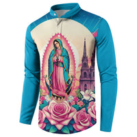 Our Lady of Guadalupe Button Sweatshirt Virgin Mary of Mexico - Wonder Print Shop