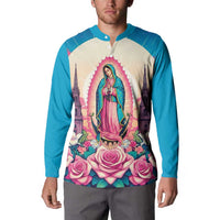Our Lady of Guadalupe Button Sweatshirt Virgin Mary of Mexico - Wonder Print Shop