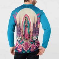 Our Lady of Guadalupe Button Sweatshirt Virgin Mary of Mexico - Wonder Print Shop