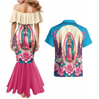 Our Lady of Guadalupe Couples Matching Mermaid Dress and Hawaiian Shirt Virgin Mary of Mexico - Wonder Print Shop