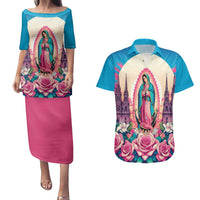 Our Lady of Guadalupe Couples Matching Puletasi and Hawaiian Shirt Virgin Mary of Mexico - Wonder Print Shop