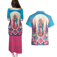 Our Lady of Guadalupe Couples Matching Puletasi and Hawaiian Shirt Virgin Mary of Mexico - Wonder Print Shop