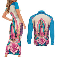 Our Lady of Guadalupe Couples Matching Short Sleeve Bodycon Dress and Long Sleeve Button Shirt Virgin Mary of Mexico - Wonder Print Shop