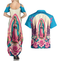 Our Lady of Guadalupe Couples Matching Summer Maxi Dress and Hawaiian Shirt Virgin Mary of Mexico - Wonder Print Shop