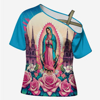 Our Lady of Guadalupe Cross Shoulder Shirt Virgin Mary of Mexico - Wonder Print Shop