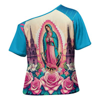 Our Lady of Guadalupe Cross Shoulder Shirt Virgin Mary of Mexico - Wonder Print Shop