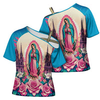Our Lady of Guadalupe Cross Shoulder Shirt Virgin Mary of Mexico - Wonder Print Shop