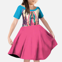 Our Lady of Guadalupe Family Matching Off The Shoulder Long Sleeve Dress and Hawaiian Shirt Virgin Mary of Mexico - Wonder Print Shop