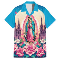 Our Lady of Guadalupe Family Matching Off The Shoulder Long Sleeve Dress and Hawaiian Shirt Virgin Mary of Mexico - Wonder Print Shop