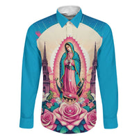 Our Lady of Guadalupe Family Matching Off The Shoulder Long Sleeve Dress and Hawaiian Shirt Virgin Mary of Mexico - Wonder Print Shop