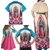 Our Lady of Guadalupe Family Matching Off Shoulder Maxi Dress and Hawaiian Shirt Virgin Mary of Mexico - undefined