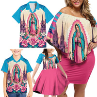 Our Lady of Guadalupe Family Matching Off Shoulder Short Dress and Hawaiian Shirt Virgin Mary of Mexico - Wonder Print Shop