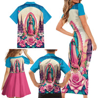 Our Lady of Guadalupe Family Matching Short Sleeve Bodycon Dress and Hawaiian Shirt Virgin Mary of Mexico - Wonder Print Shop