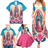 Our Lady of Guadalupe Family Matching Summer Maxi Dress and Hawaiian Shirt Virgin Mary of Mexico - Wonder Print Shop