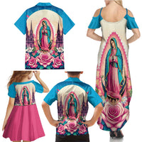 Our Lady of Guadalupe Family Matching Summer Maxi Dress and Hawaiian Shirt Virgin Mary of Mexico - Wonder Print Shop