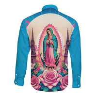 Our Lady of Guadalupe Long Sleeve Button Shirt Virgin Mary of Mexico - Wonder Print Shop
