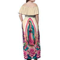 Our Lady of Guadalupe Off Shoulder Maxi Dress Virgin Mary of Mexico - Wonder Print Shop