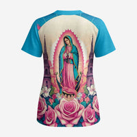 Our Lady of Guadalupe Scrub Top Virgin Mary of Mexico - Wonder Print Shop