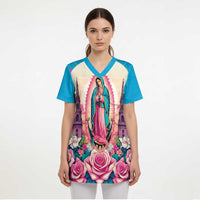 Our Lady of Guadalupe Scrub Top Virgin Mary of Mexico - Wonder Print Shop