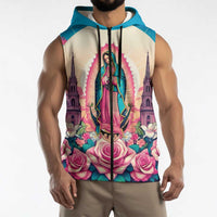 Our Lady of Guadalupe Sleeveless Zip Hoodie Virgin Mary of Mexico - Wonder Print Shop