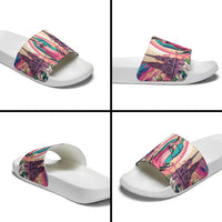 Our Lady of Guadalupe Slide Sandals Virgin Mary of Mexico - Wonder Print Shop